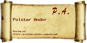 Polster Andor névjegykártya